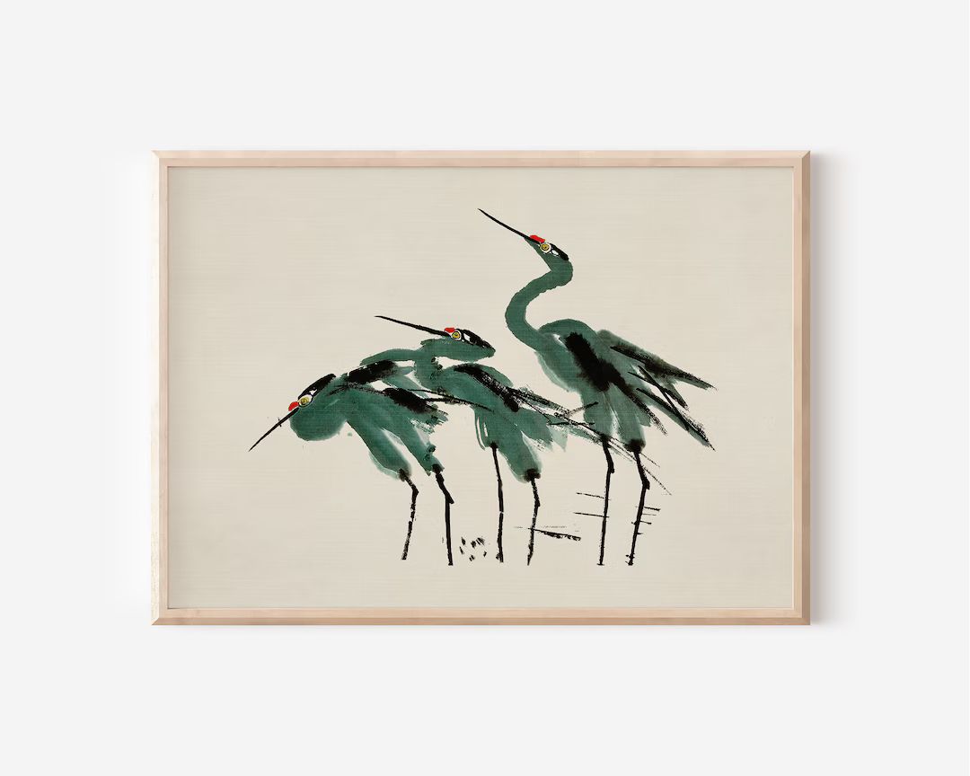 Blue Heron Vintage Print | Coastal Wall Art | Gallery Wall Art | Beach House Decor | Print on Dem... | Etsy (US)