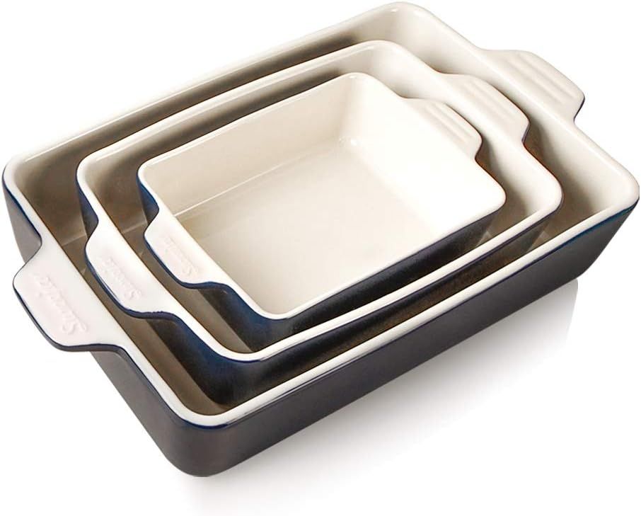 Sweejar Ceramic Bakeware Set, Rectangular Baking Dish Lasagna Pans for Cooking, Kitchen, Cake Din... | Amazon (US)