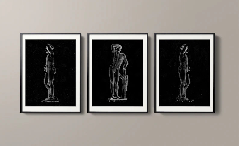 Figure Drawing Art : 18th C. Engraving of Greek Male Nudes Line Drawing Nude Sculpture Greek God ... | Etsy (US)