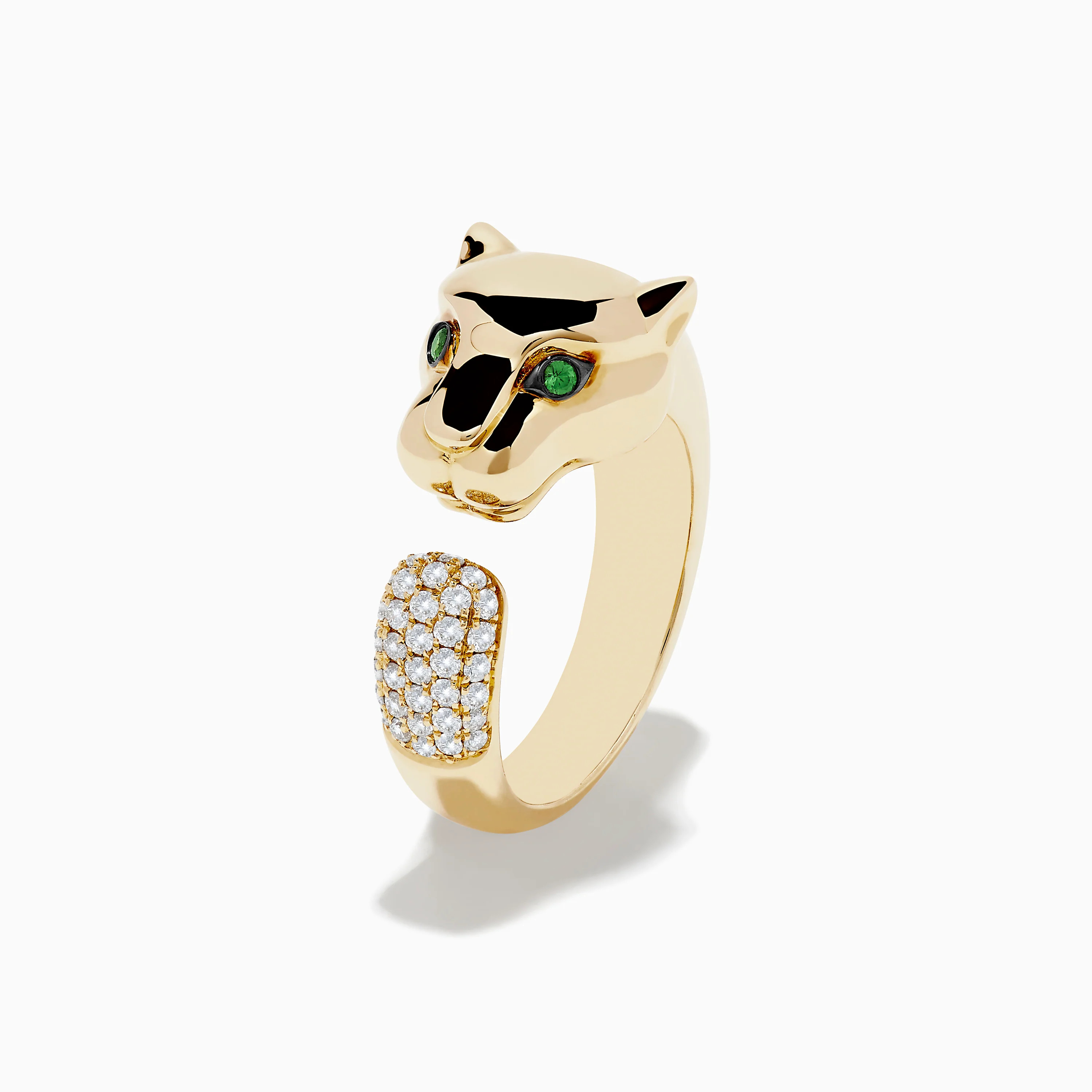Signature 14K Yellow Gold Diamond and Tsavorite Panther Ring | Effy Jewelry