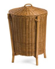 Woven Laundry Basket On Stand | TJ Maxx