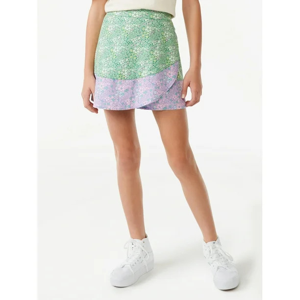 Free Assembly Girls Wrap Skort, Sizes 4-18 - Walmart.com | Walmart (US)