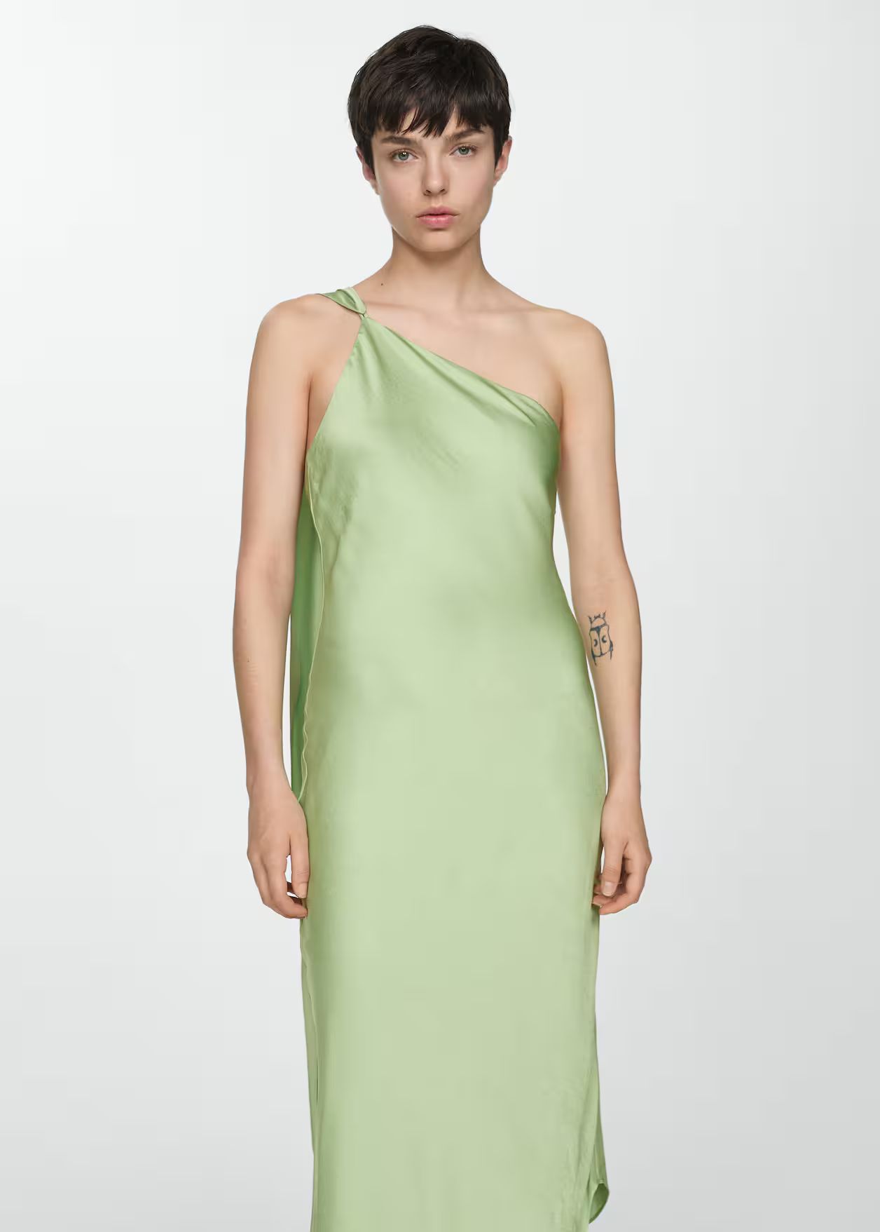 Asymmetrical dress with straps -  Women | Mango USA | MANGO (US)