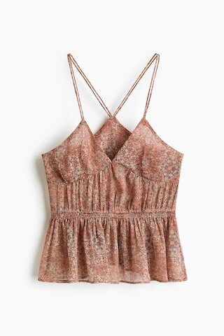 H & M - Peplum Strappy Top - Orange | H&M (US + CA)
