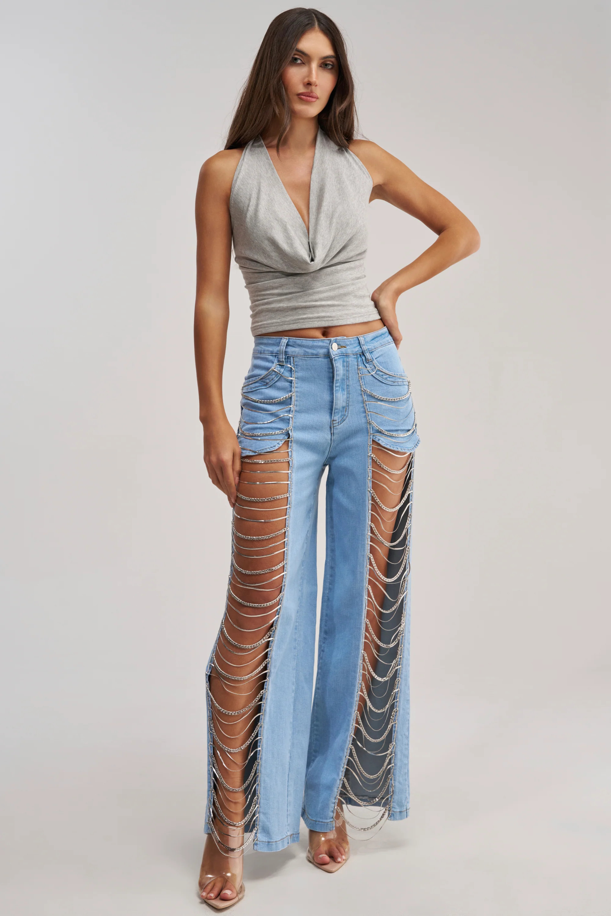 AKIRA Chains For Days Relaxed Denim | Light Blue | Size 1X | AKIRA