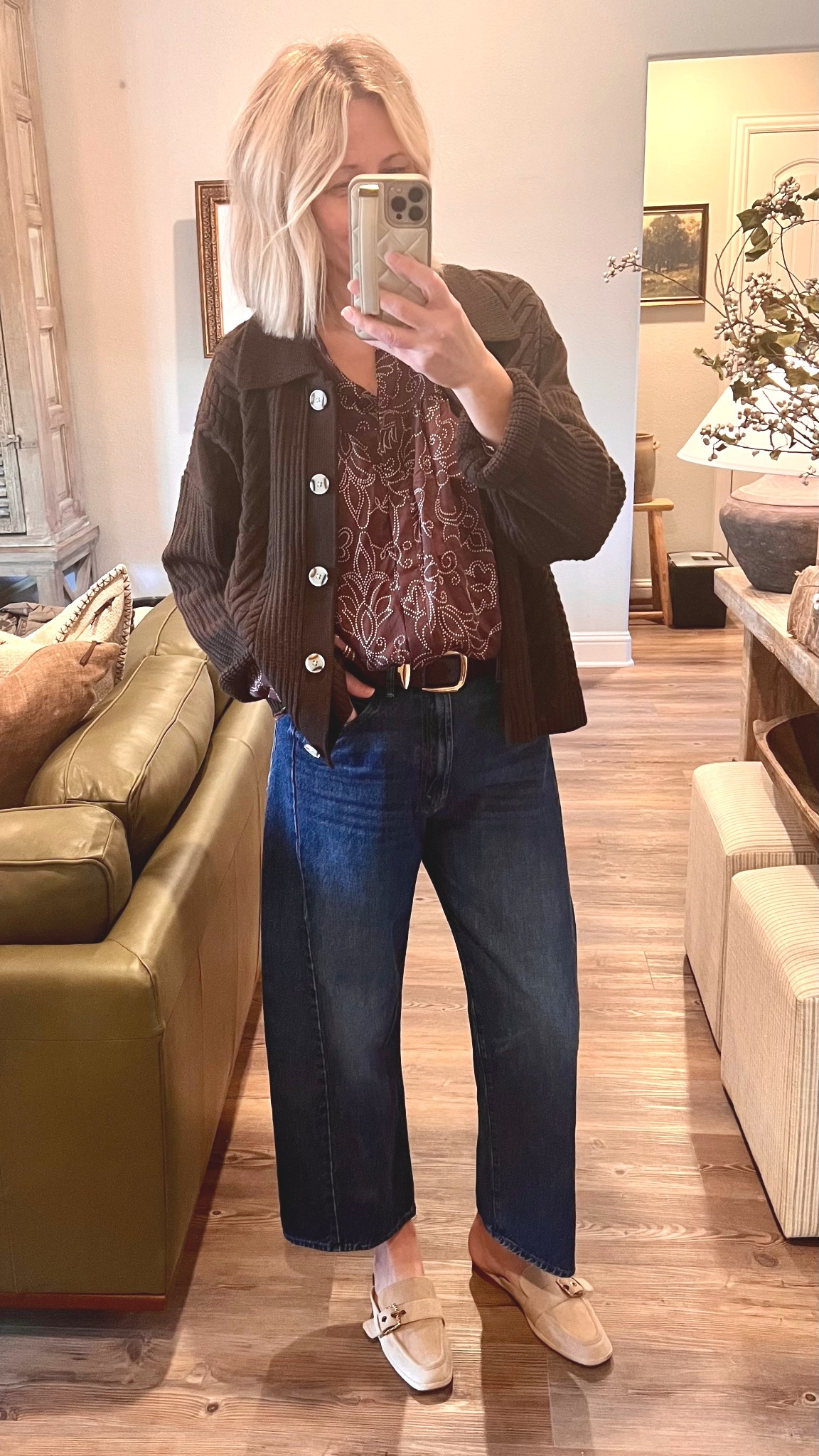 This cardigan from quince I wear as a jacket and sweater.  Evereve shirt is on sale grab it! 

#LTKU #LTKOver40 #LTKootd