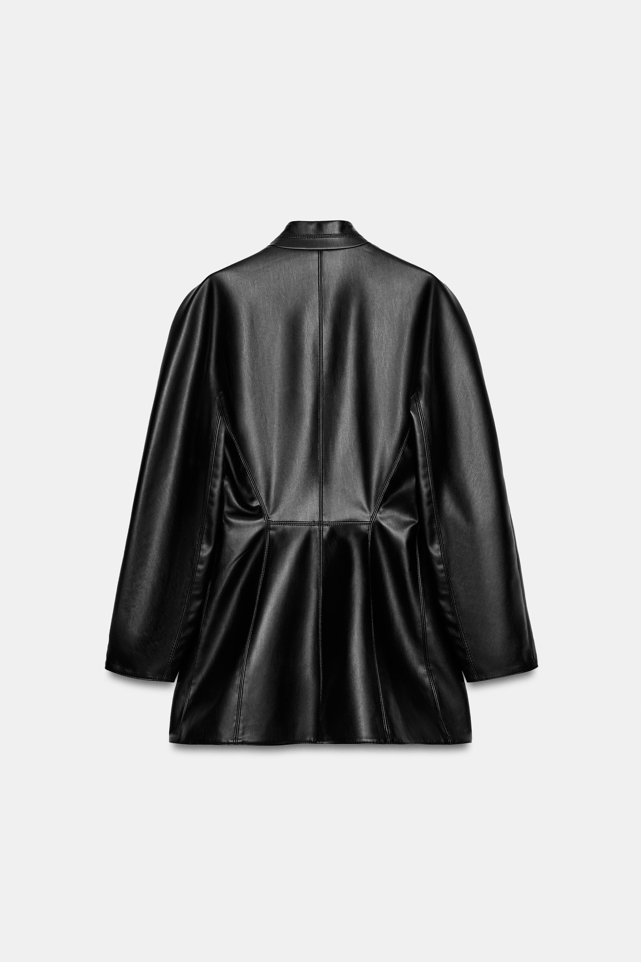 FITTED FAUX LEATHER BLAZER | Zara US