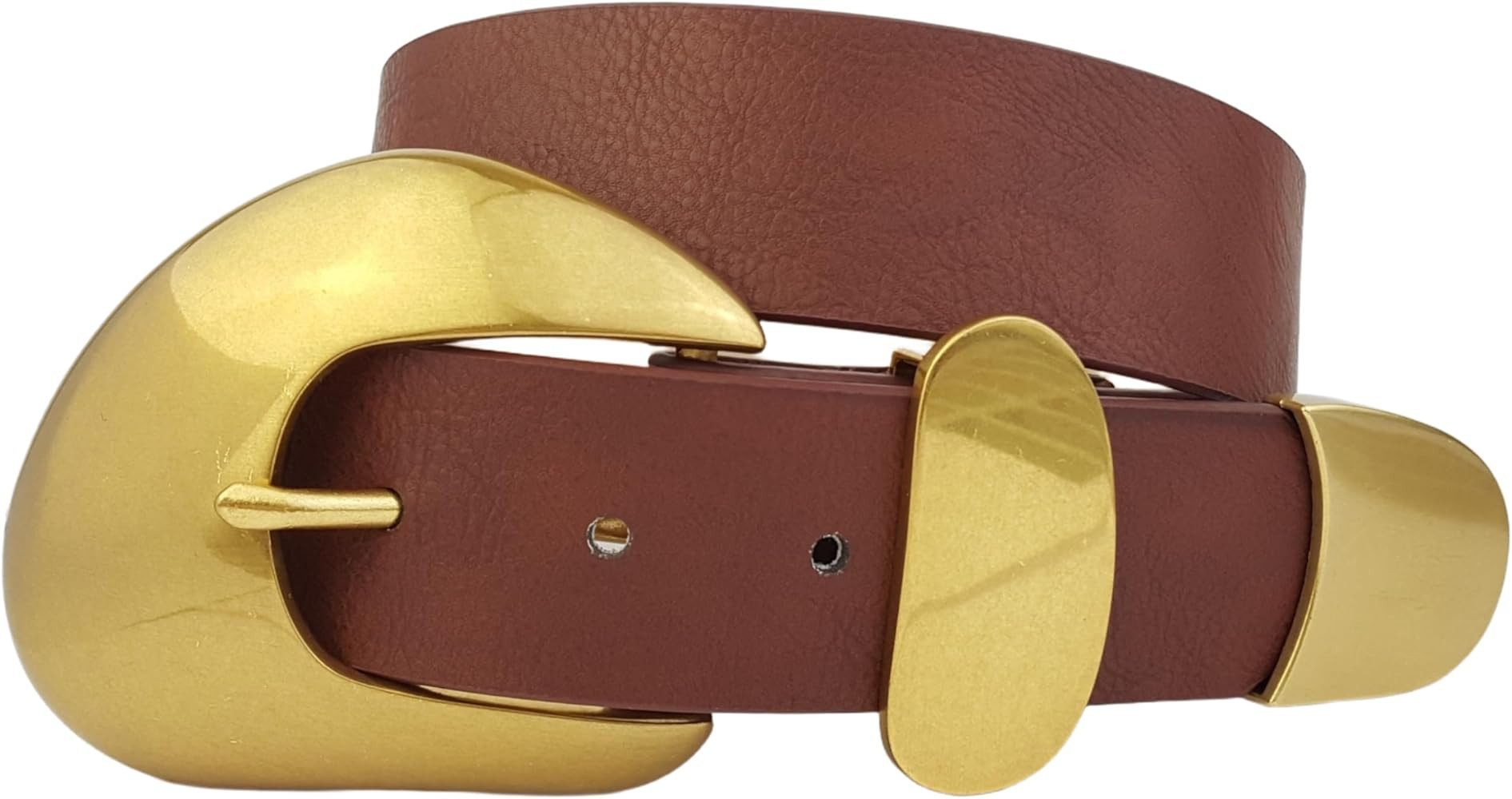 Western-Inspired Vintage Gold Statement Buckle Belt | Amazon (US)