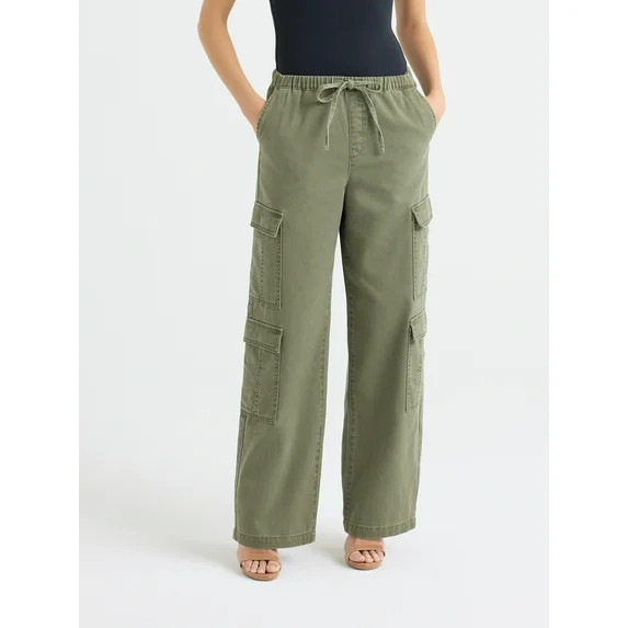 Sofia by Sofia Vergara Women's and Women's Plus Size Diana Mid Rise Relaxed Straight Cargo Jeans,... | Walmart (US)