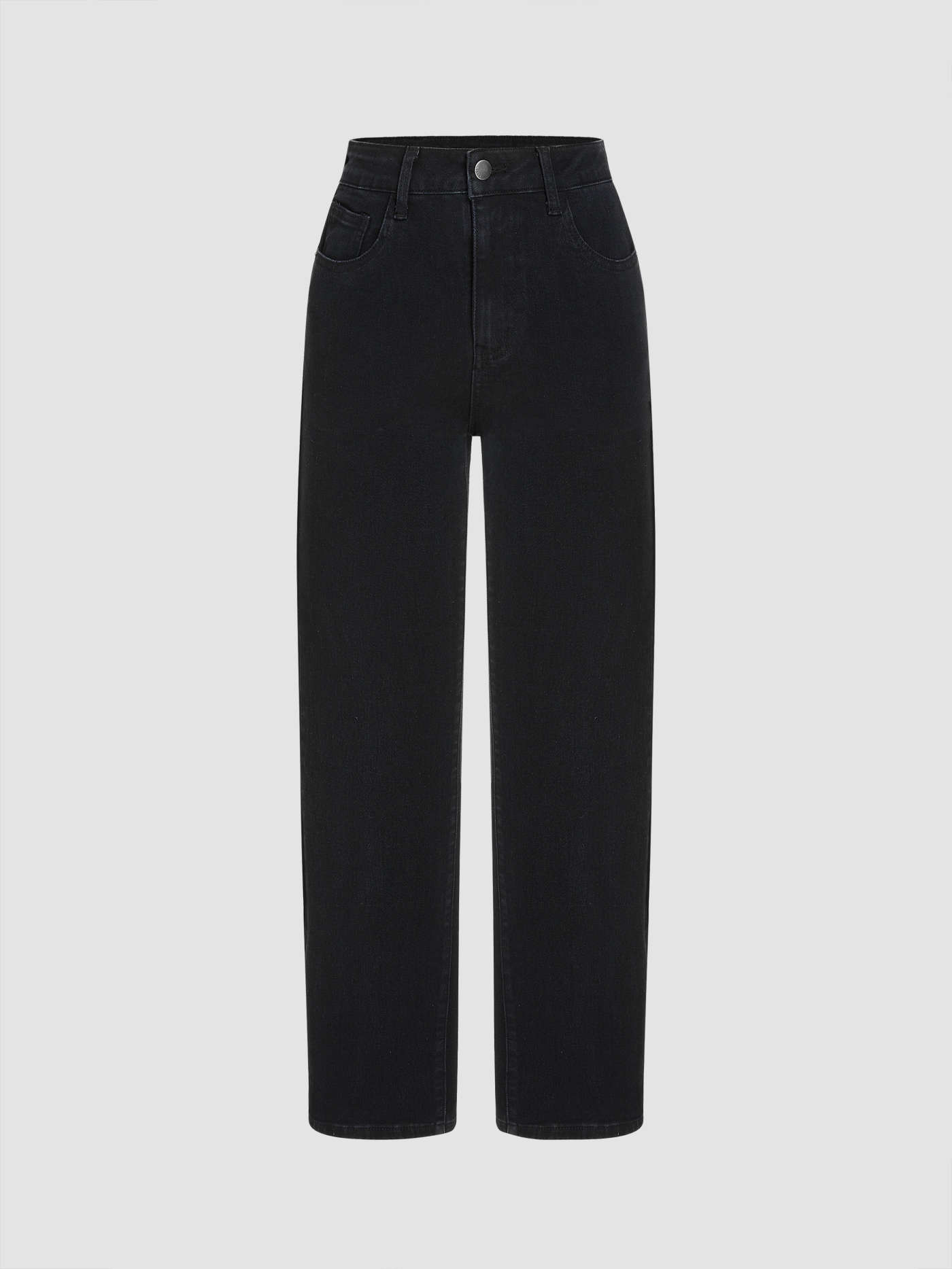 High Stretch Denim High Waist Pocket Cropped Straight Leg Jeans | Cider