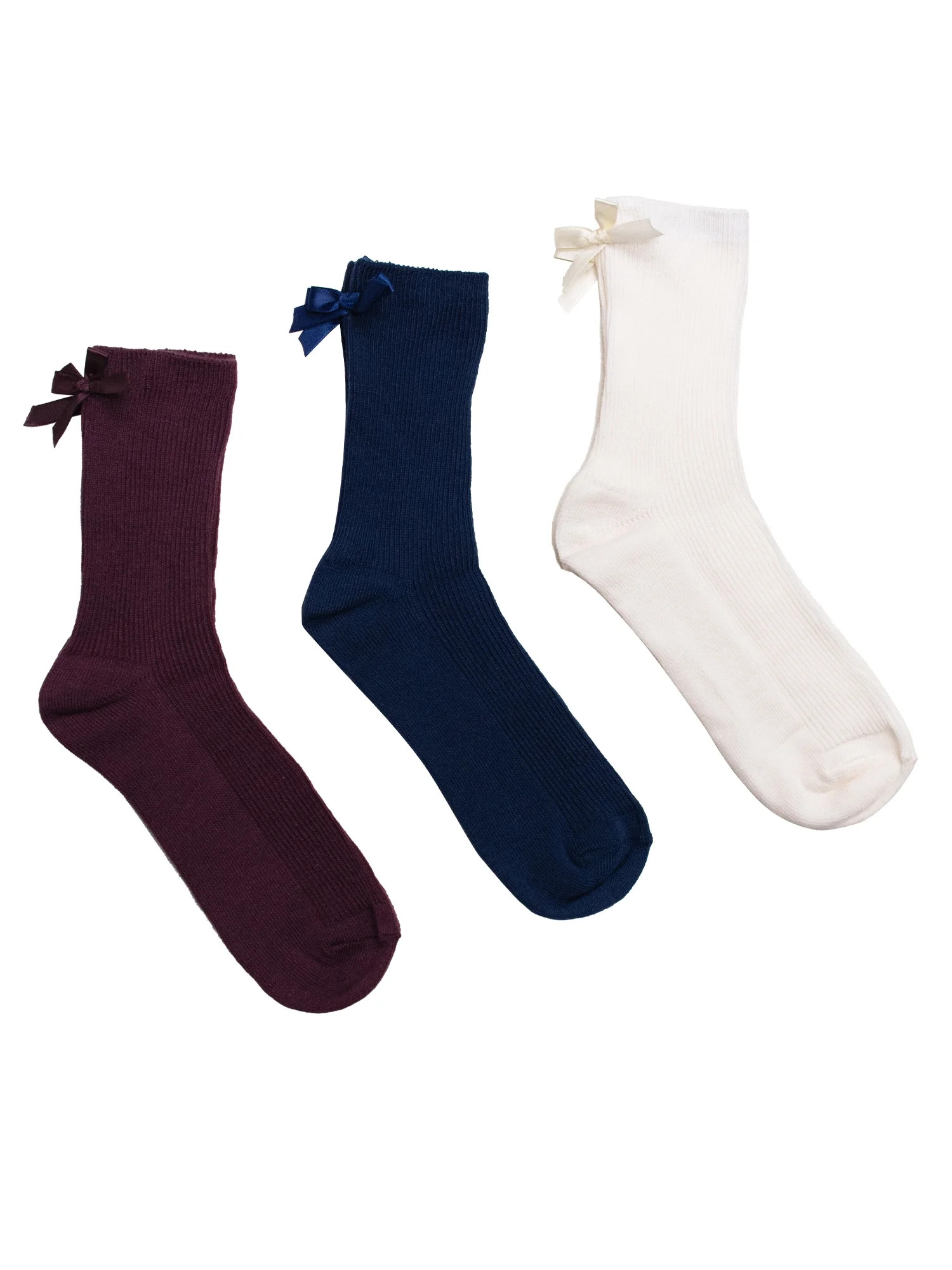 Weekend Academy Girls Bow Socks, 3-Pairs, Sizes S-L | Walmart (US)