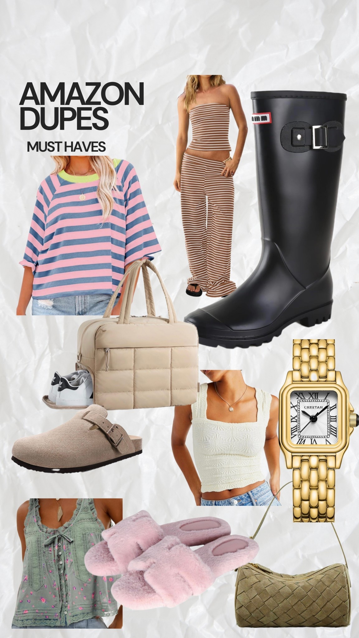 found some good dooops for you all on Amazon! Free people, hunter boots, Hermes, Cartier, birkenstock, calpak🫶🏼