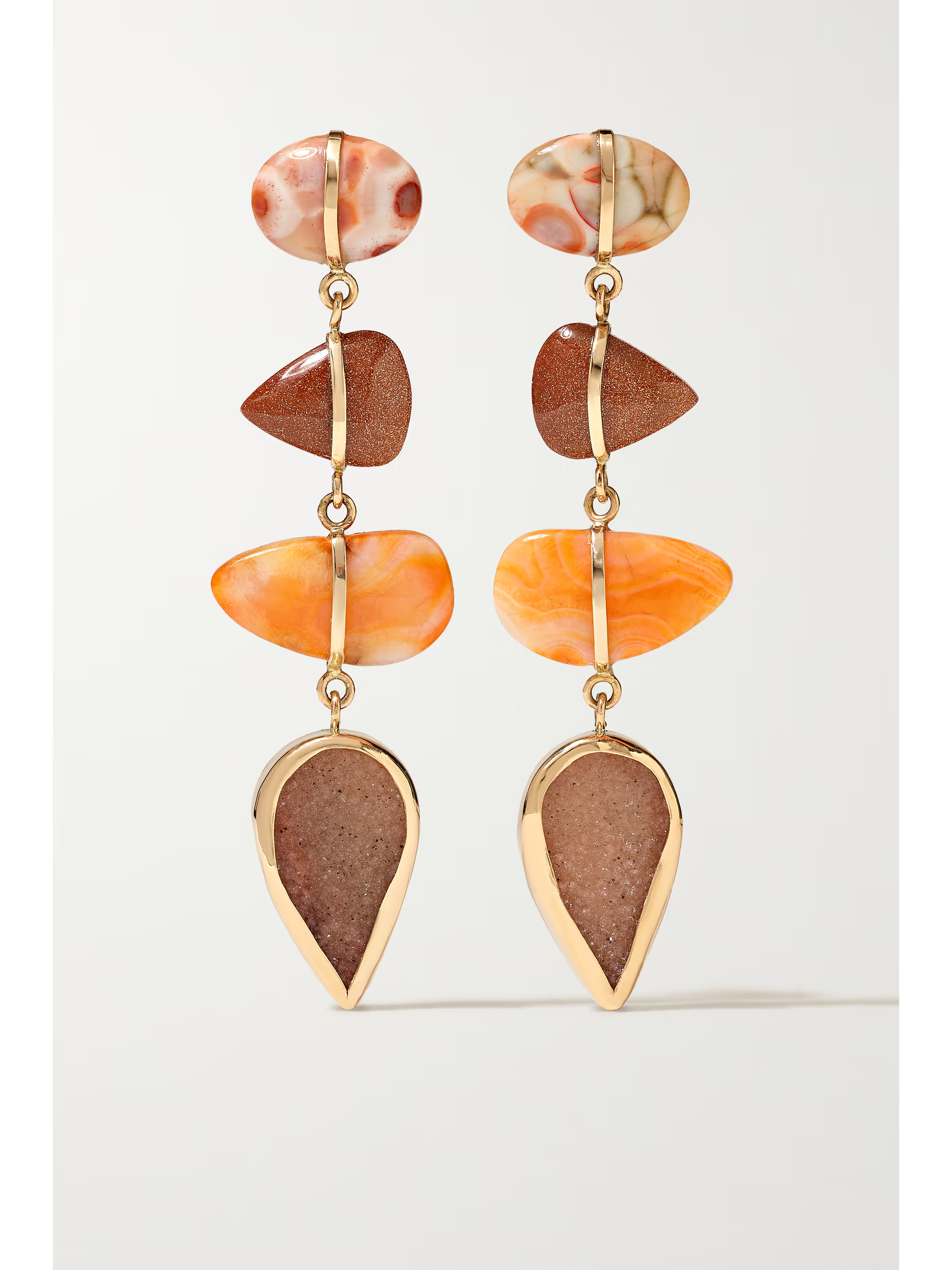 14-karat recycled gold multi-stone earrings | NET-A-PORTER (US)
