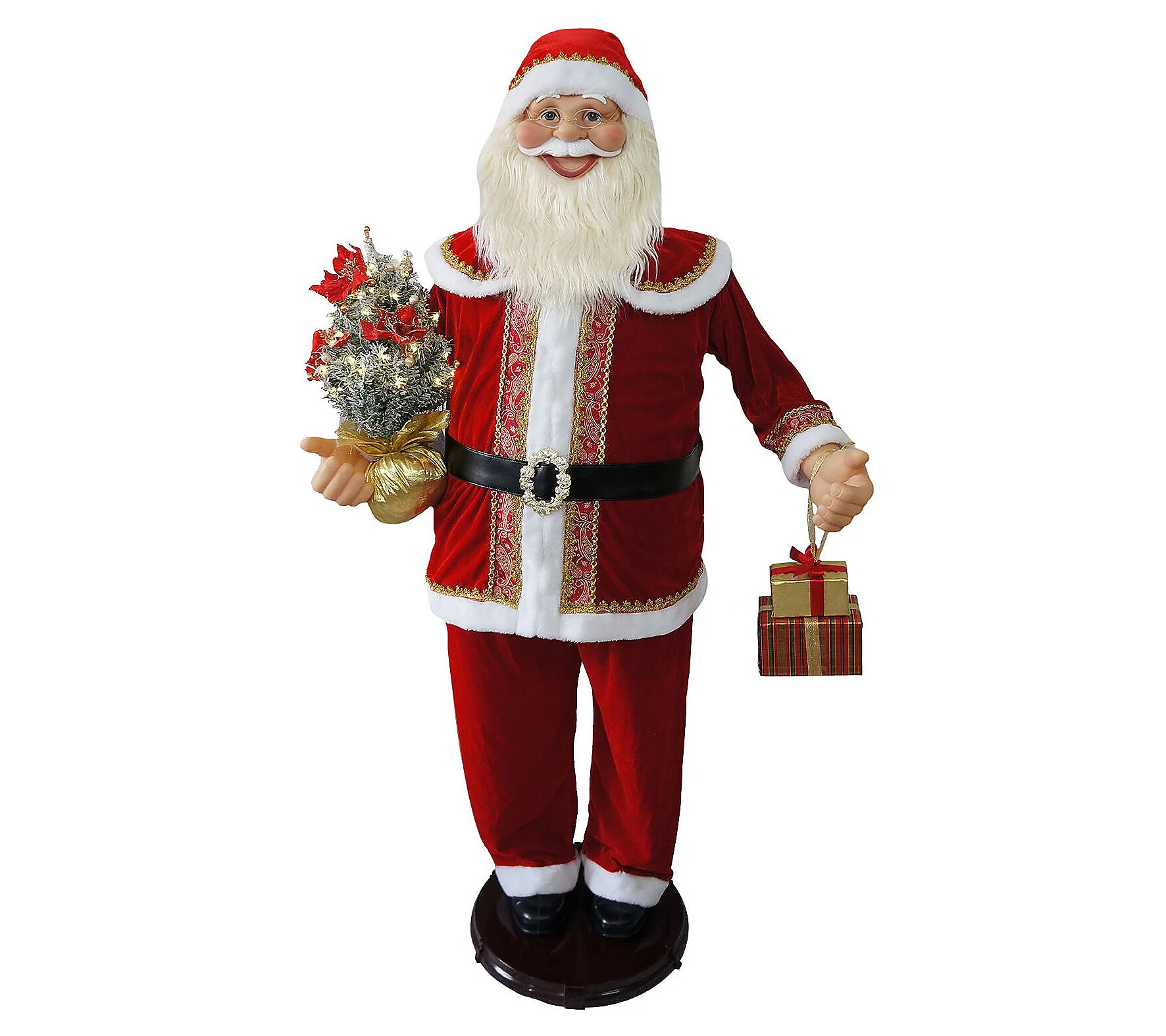 Fraser Hill Farm 58-In. Dancing Santa Claus wit h Prelit Christ | QVC