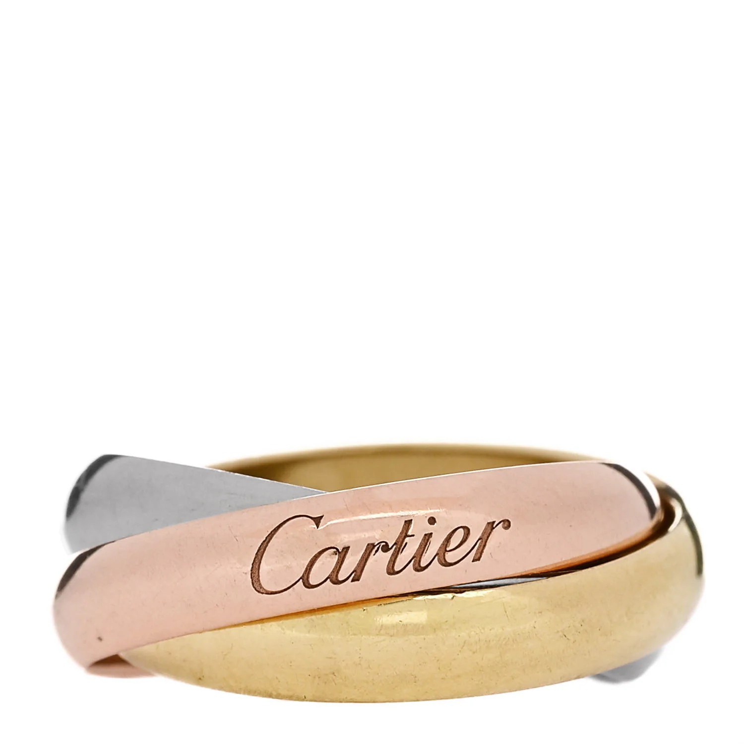 18K Pink Yellow White Gold Classic Trinity Ring 52 6 | FASHIONPHILE (US)