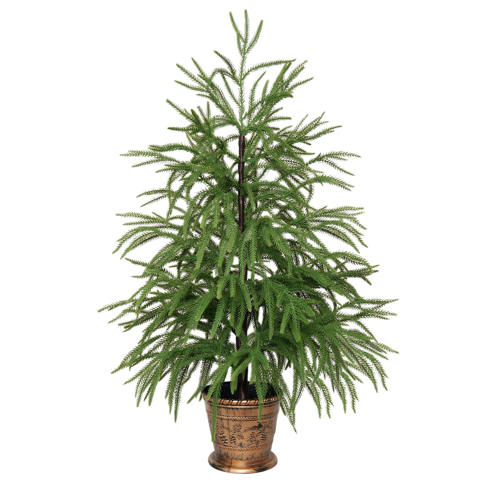 XmasExp 3ft Norfolk Pine Tree Artificial Faux Potted Christmas Tree for Front Porch Indoor Outdoo... | Amazon (US)