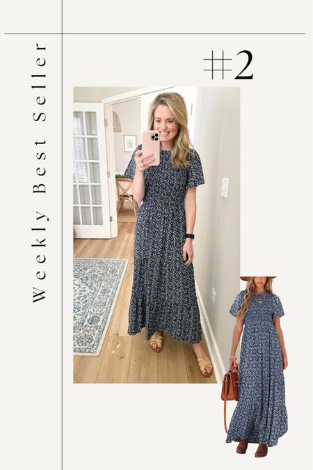 This is a fantastic dress that I didn’t think I would love as much as I do.  I'm so happy many of you have been drawn to it as well! It is smocked all around the top with simple flutter sleeves.

#LTKtravel #LTKFind #LTKworkwear
