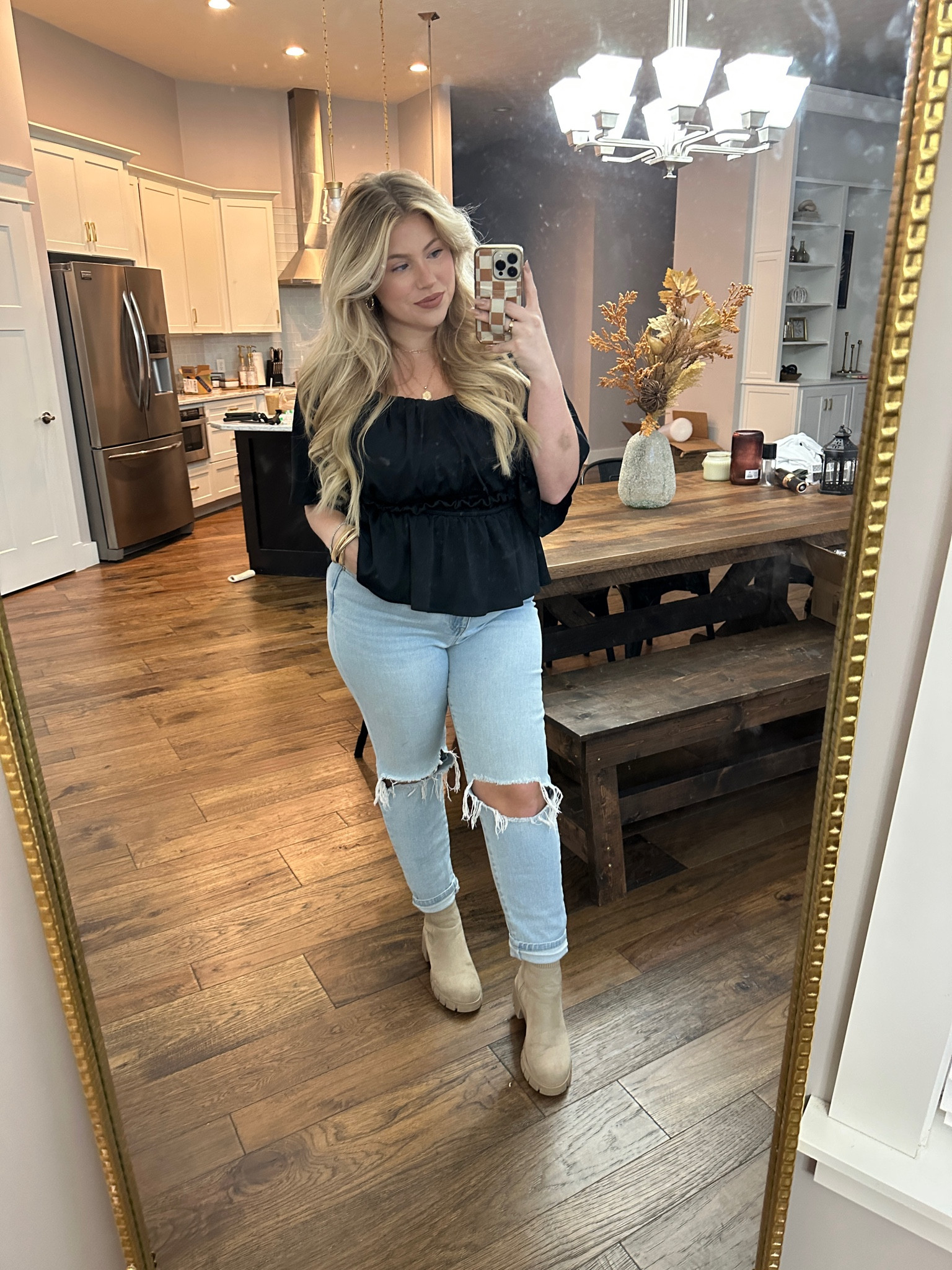 Sunday fit size large top size 13 jeans. 
