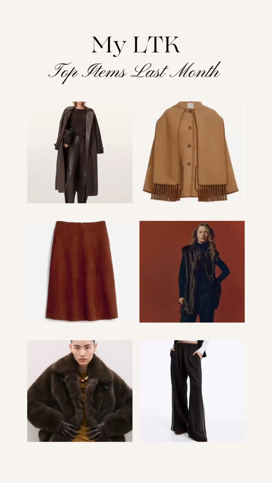 We had a very chic month on LTK… and I fully approve! Rich textures, deep chocolates, and luxe outerwear.

Can’t wait to see what you all fall in love with this month. 🍂✨

#LTKSeasonal #LTKootd #LTKHoliday