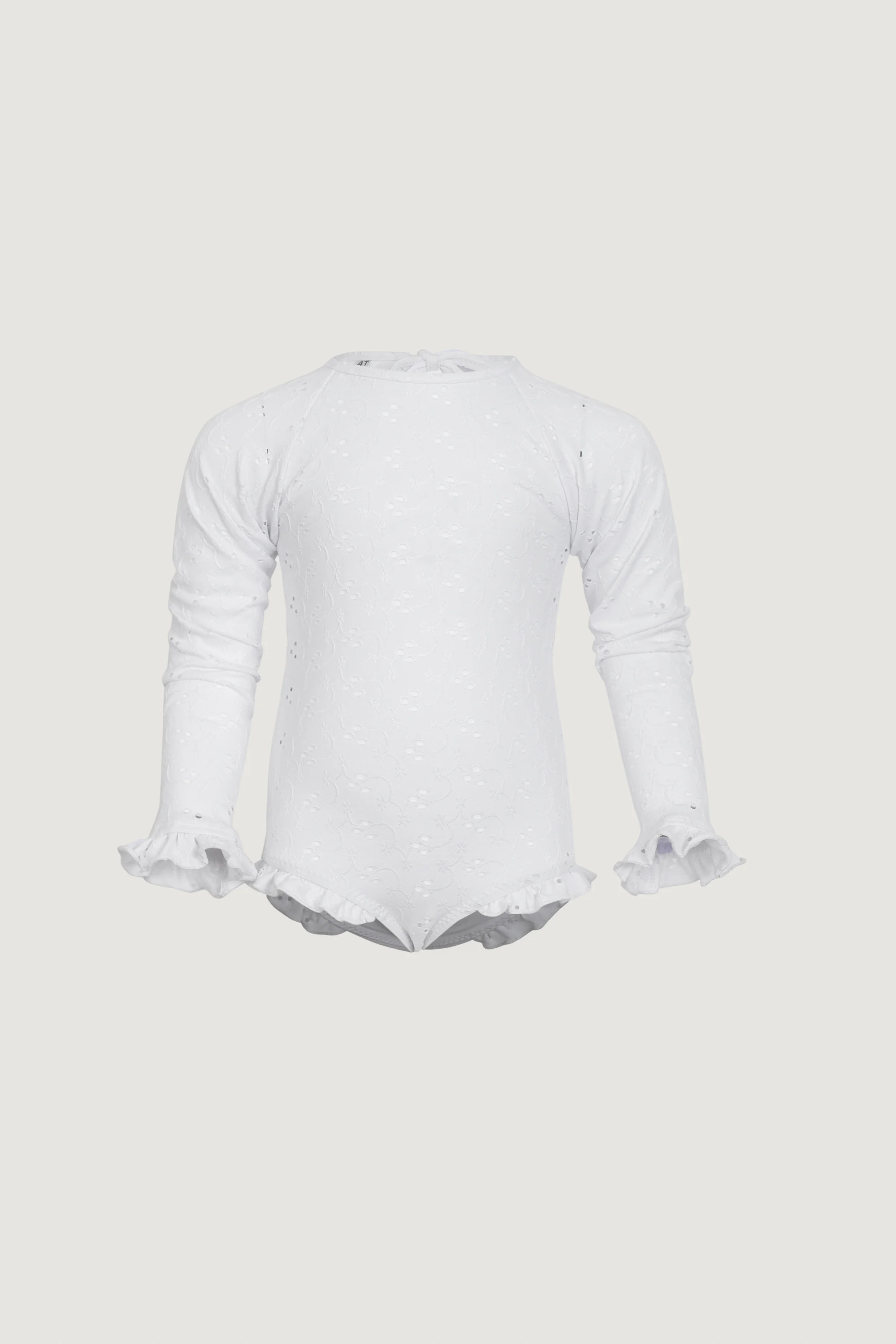 ruffle rashguard one piece (white eyelet) | SAME