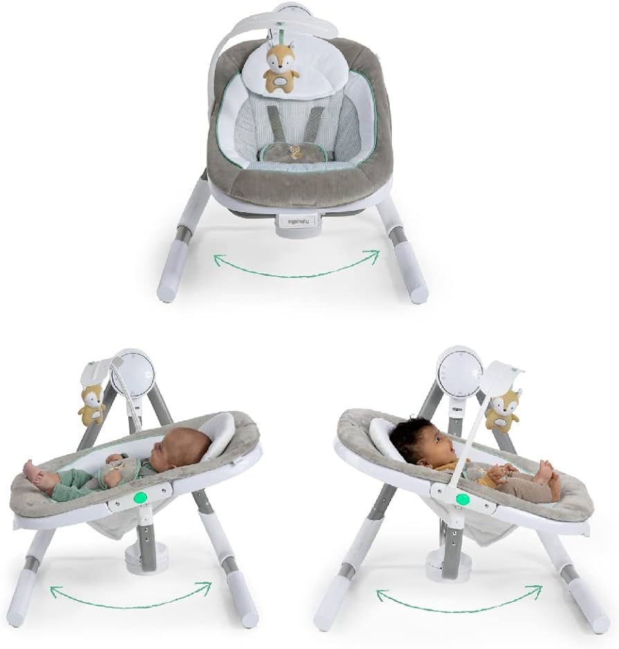 Ingenuity Anyway Sway 5-Speed Multi-Direction Portable Baby Swing with Vibrations - Ray, 0-9 Mont... | Amazon (US)