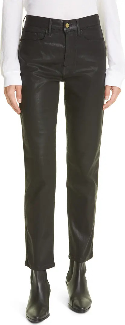 Le Sylvie Coated High Waist Straight Leg Jeans | Nordstrom