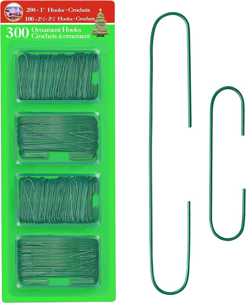 R N' D Toys R’ND’s 300 Pack Ornament Hooks Christmas Tree Decorating Hangers- Metal Wire Orna... | Amazon (US)