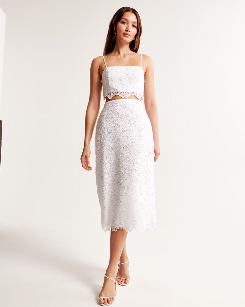 Women's Lace Midi Skirt | Women's The A&F Wedding Shop | Abercrombie.com | Abercrombie & Fitch (US)