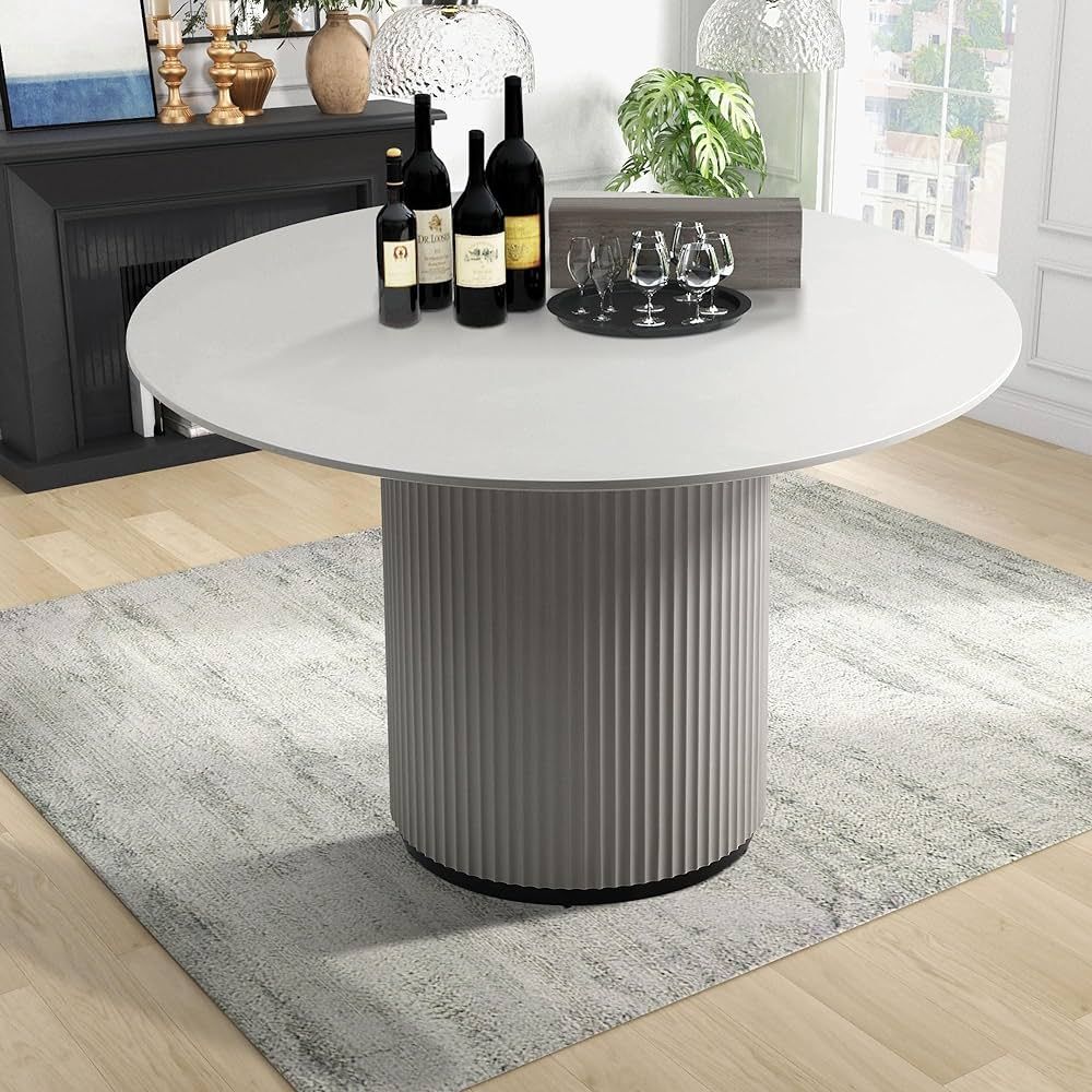 JUSTONE Round Dining Table MDF Kitchen Table,47.2'' Circular Tabletop for Leisure Coffee Table, F... | Amazon (US)