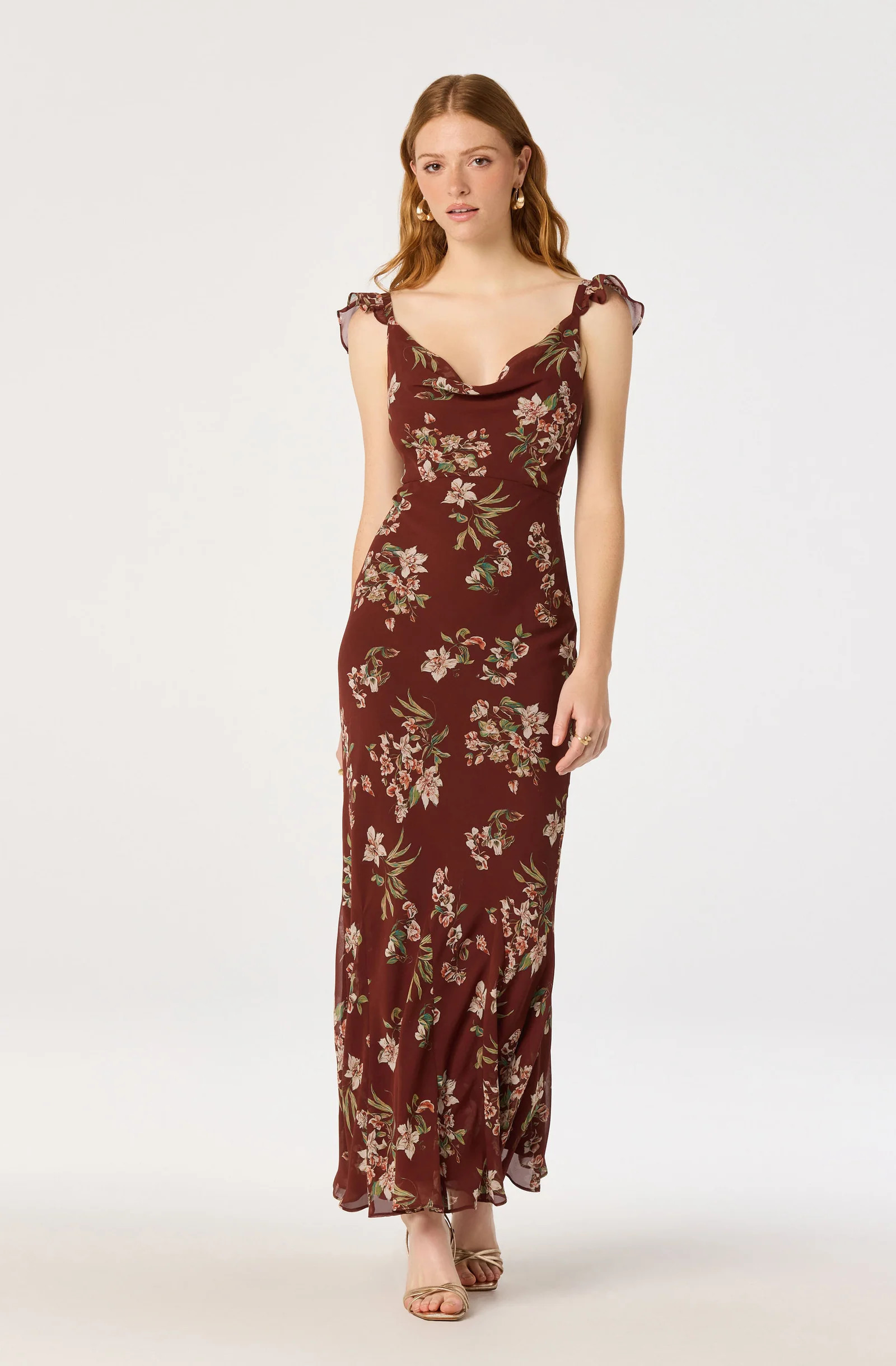 Denisse Floral Maxi Dress - Rust floral / XS | ASTR The Label (US)