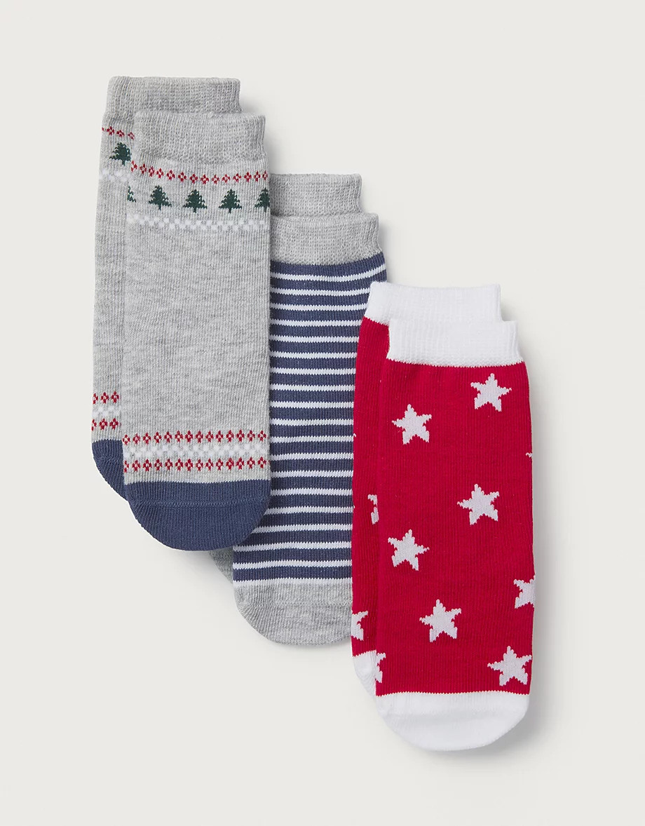 Organic Cotton Christmas Tree & Star Socks – Set of 3 (0–6yrs) | Children's Accessories | The... | The White Company UK & ROW