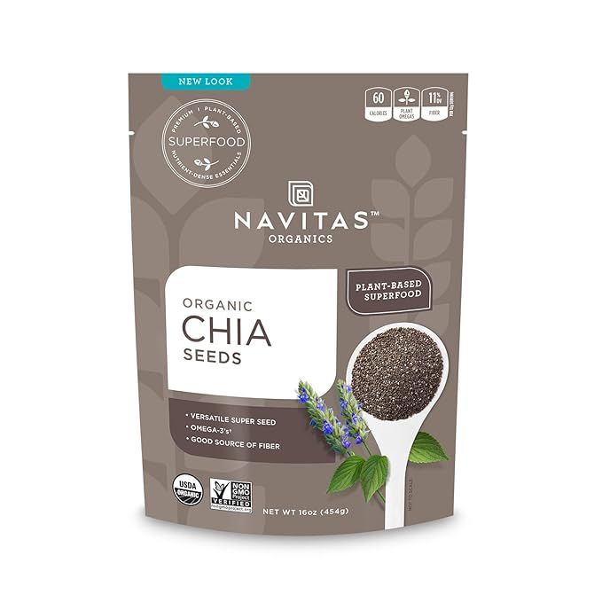 Navitas Organics Chia Seeds, 16 oz. Bag — Organic, Non-GMO, Gluten-Free | Amazon (US)
