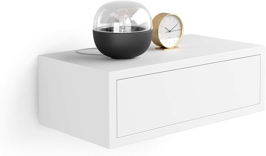 Mobili Fiver, Riccardo Floating nightstand, Matt White, Made in Italy | Amazon (US)