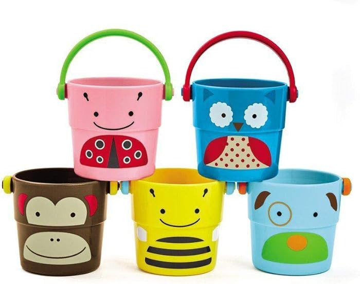 Skip Hop Zoo Stack and Pour Buckets, Rinse Cups, Multi | Amazon (US)