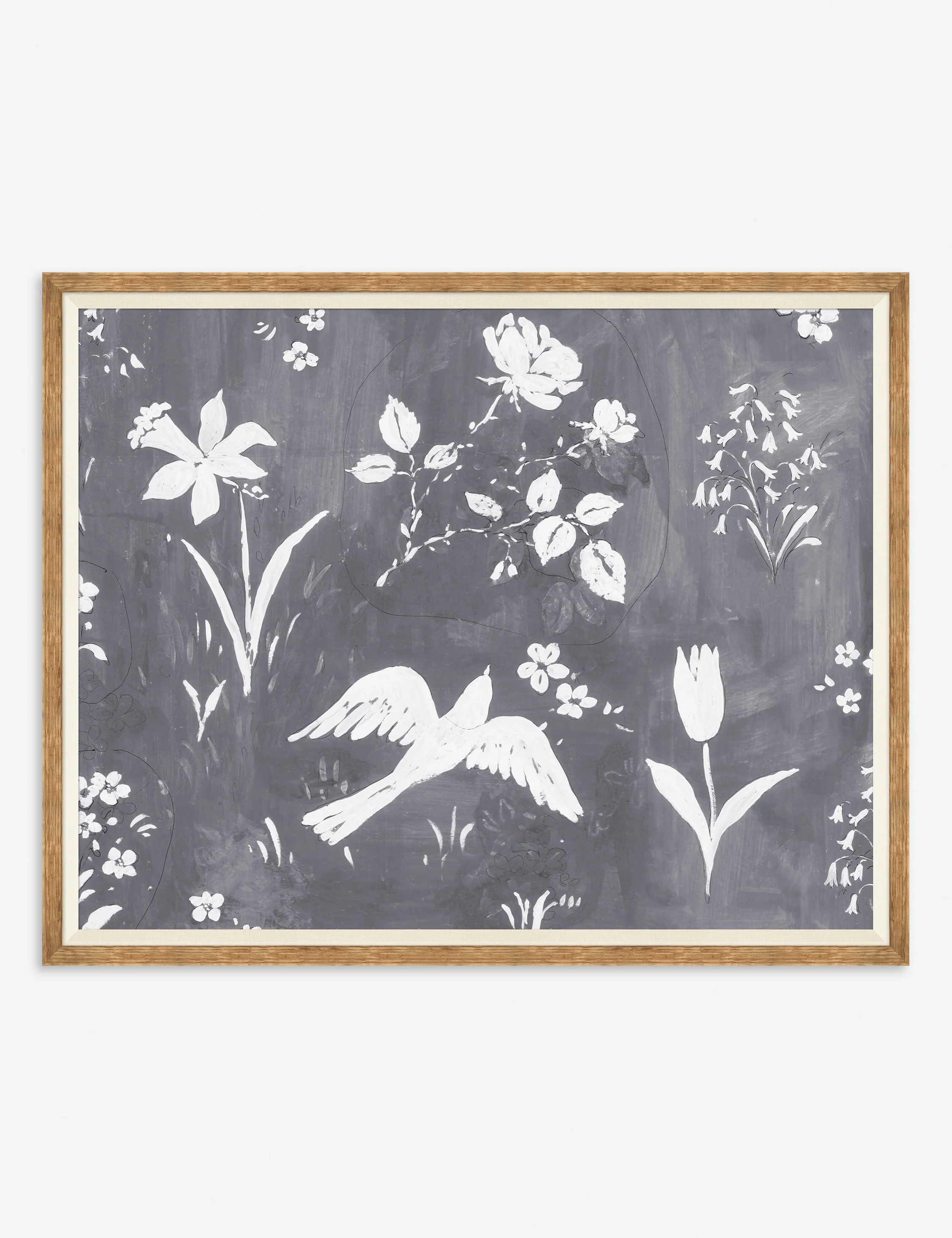 Flower Garden Print by Paule Marrot, Charcoal, 30" x 24 | Lulu and Georgia 