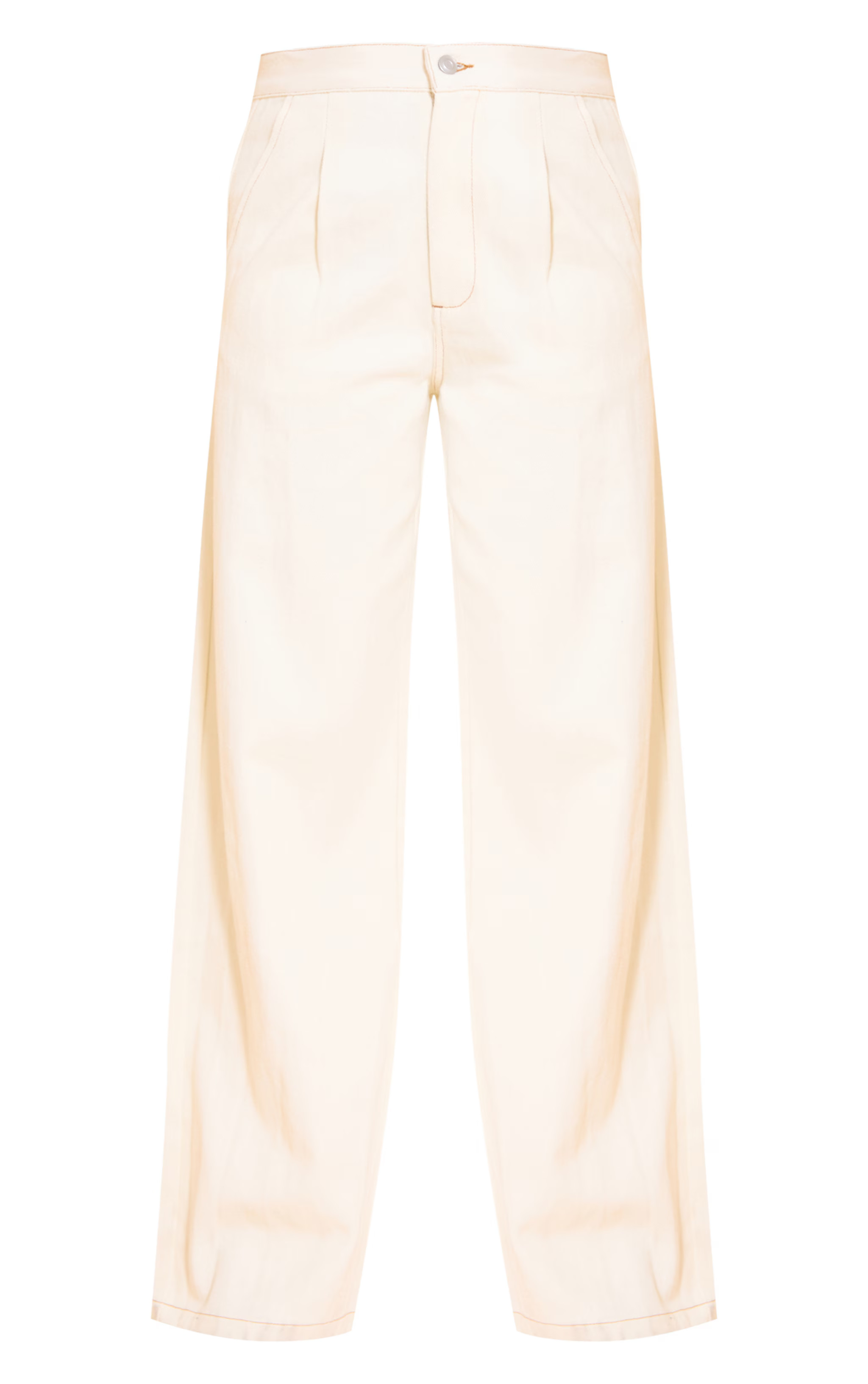 Ecru Tailored Style Wide Leg Jeans | PrettyLittleThing US