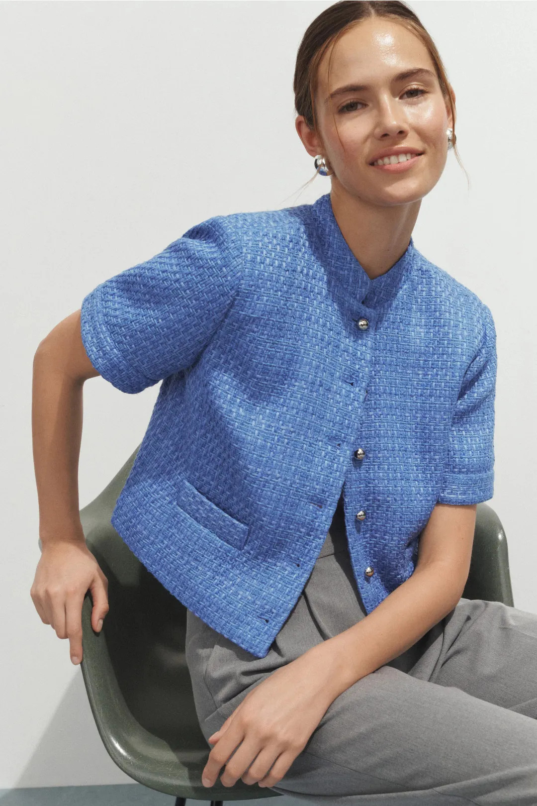 Short Sleeve Tweed Blazer | Rent the Runway