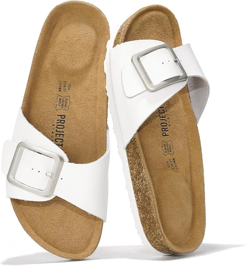 Project Cloud Genuine Leather Sandals Women Dressy Summer Beach Essentials - Flip Flops & Slides ... | Amazon (US)