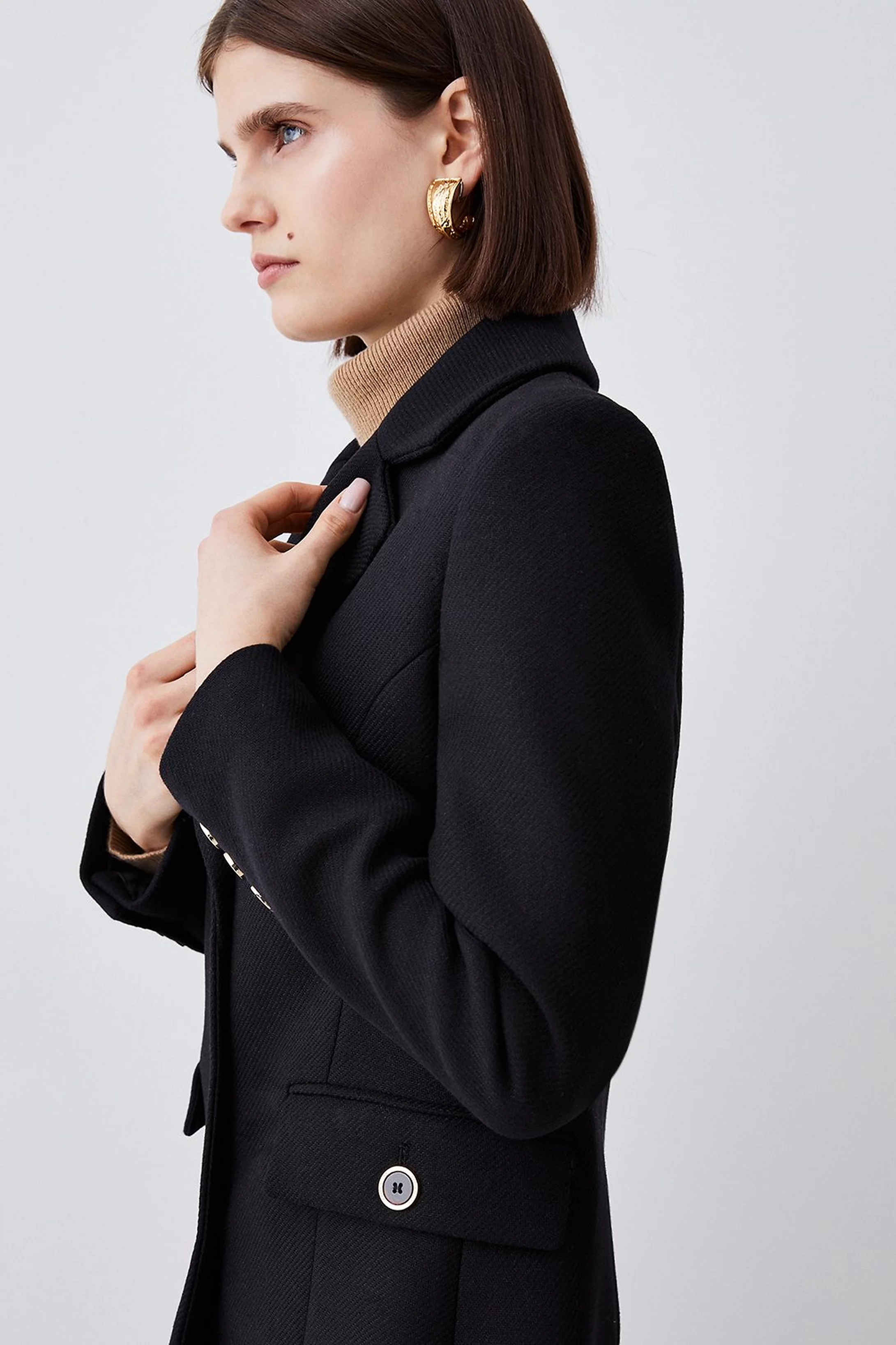 Italian Wool Mix Short Formal Coat | Karen Millen UK + IE + DE + NL