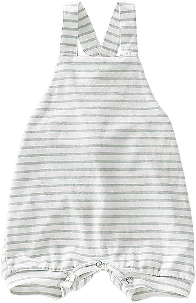 Amazon.com: Simplee kids Newborn Boy Clothes White Stripes Boys Overalls One-Piece 12 Month Boy C... | Amazon (US)