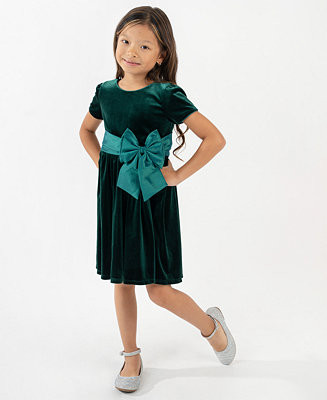Rare Editions Girls 2T-6X Taffeta Bow Detail Dress - Macy's | Macy's
