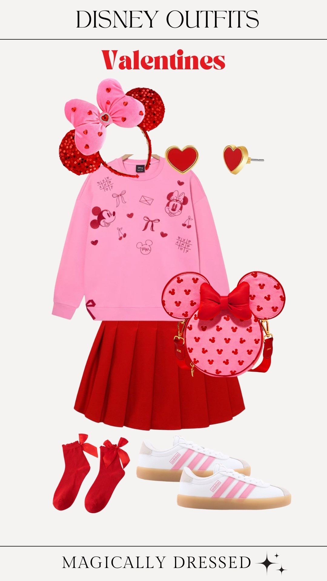 This Disney Valentine’s Day outfit is perfect for a magical day at the parks! Featuring pink, heart details, and a cute, comfortable silhouette, this look is perfect for Valentine’s Day at Disney! Save this for Disney outfit inspiration, Valentine’s outfit ideas, and cute themed Disney looks.

#LTKTravel #LTKValentine
