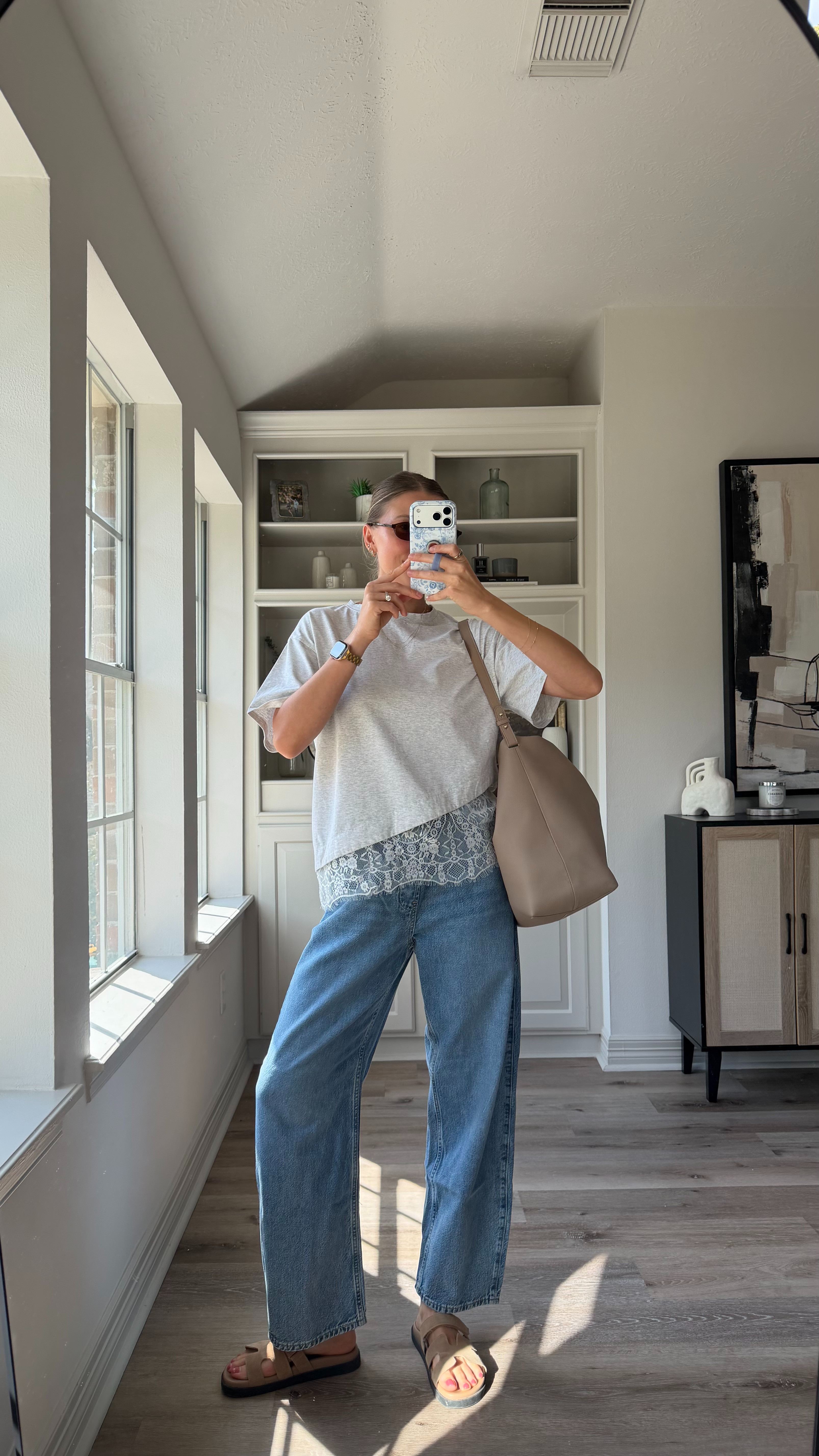 Cute casual ootd | Wearing S in lace tee and barrel denim!  

 #LTKootd