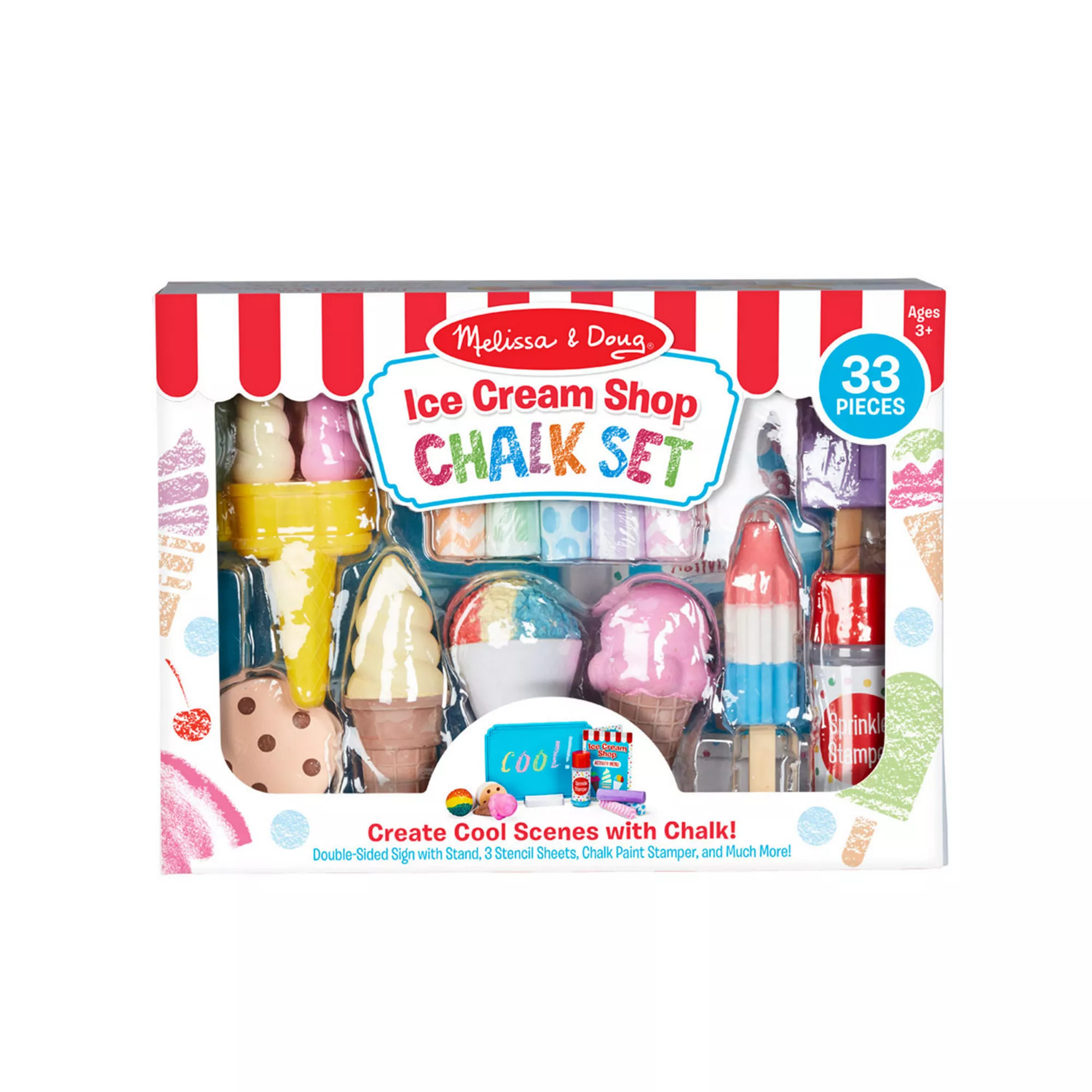 Melissa & Doug Ice Cream Shop Multi-Colored Chalk and Holders Play Set | Kohl's