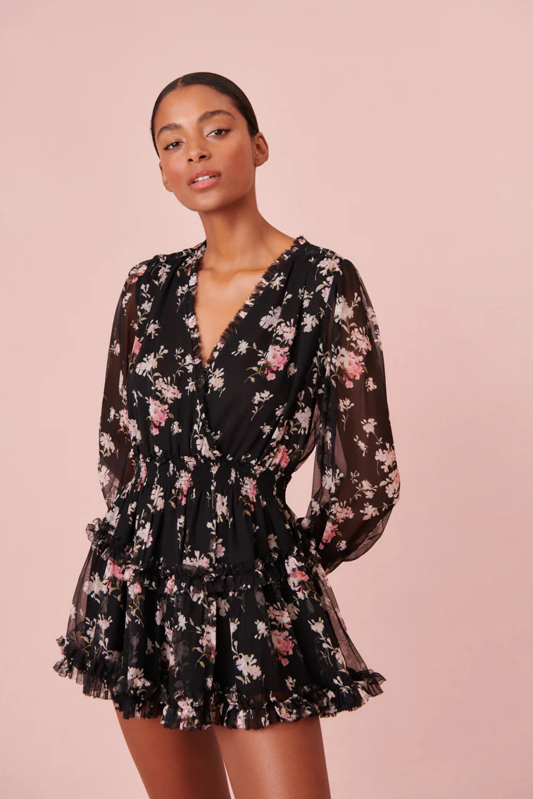 Spruce Silk Mini Dress | LoveShackFancy