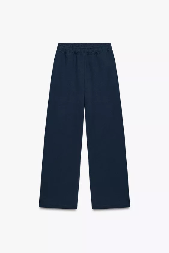 BASIC STRAIGHT FLEECE TROUSERS WITH ADJUSTABLE HEM | Zara UK