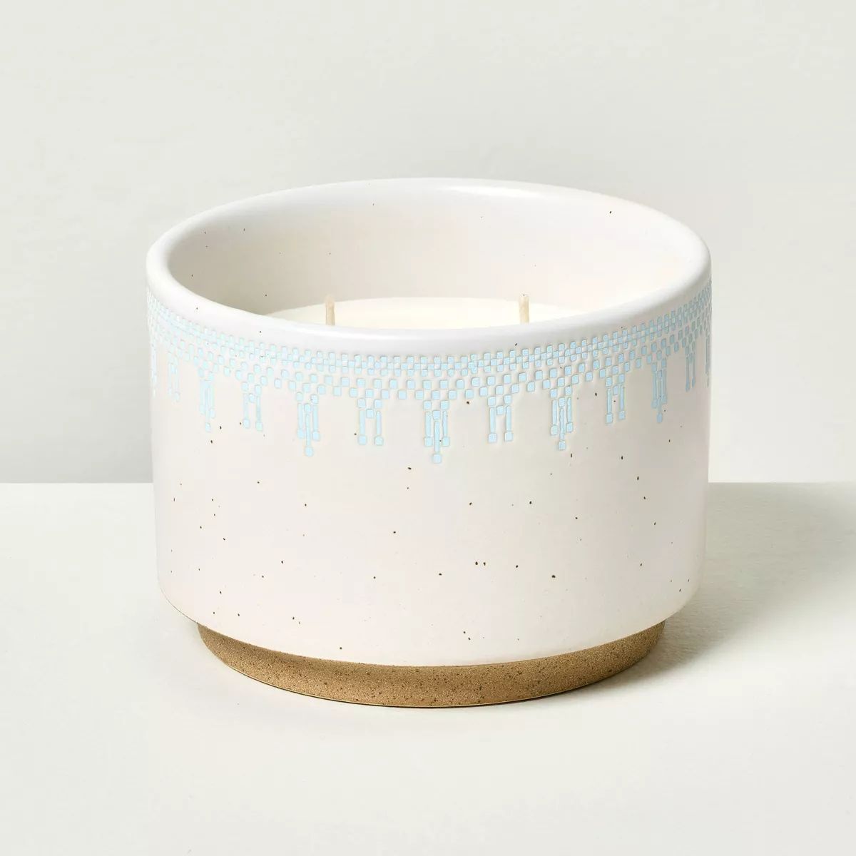 2-Wick Patterned Ceramic Beach House Jar Candle 11.7oz Light Blue - Hearth & Hand™ with Magnoli... | Target