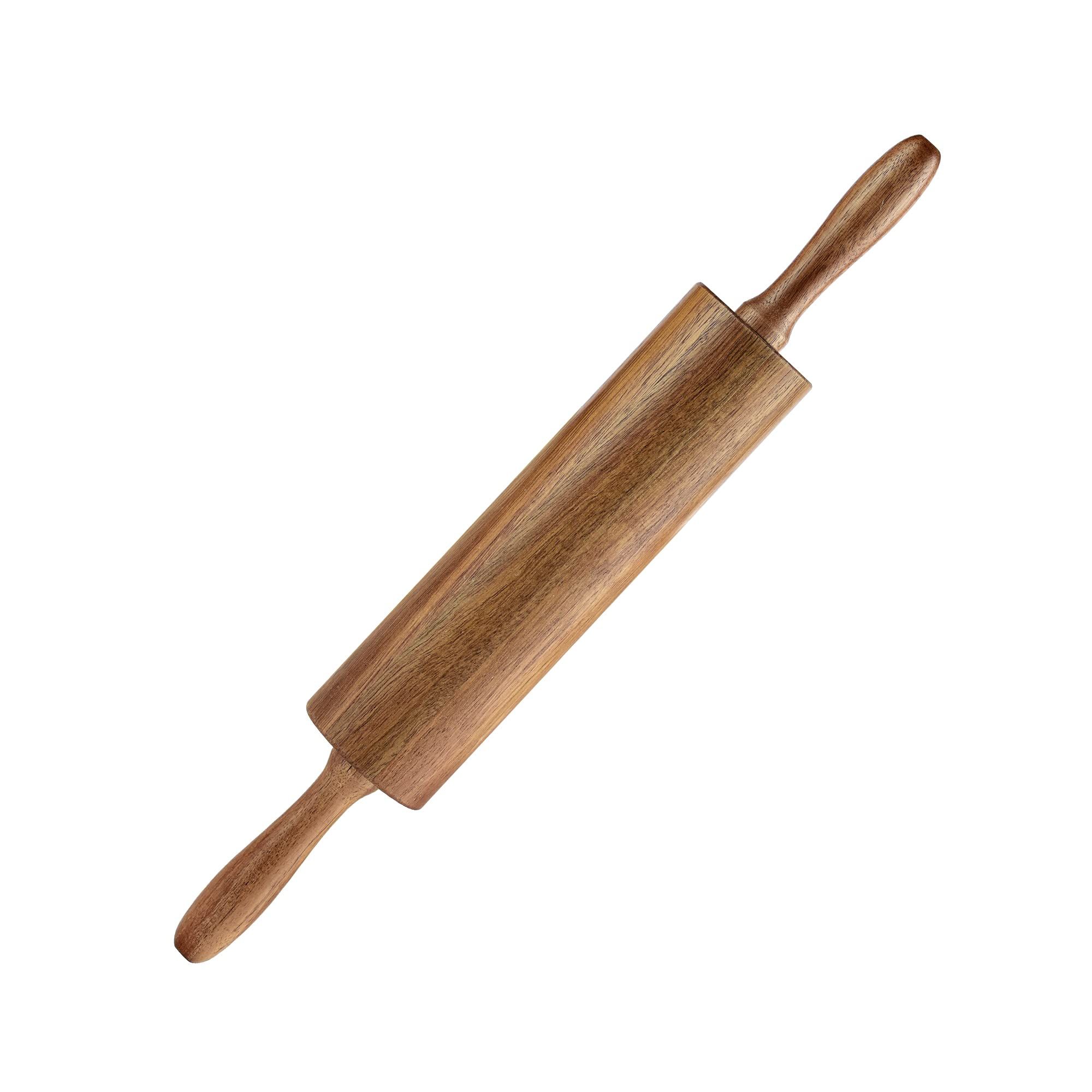 KITEISCAT Acacia Wooden Rolling Pin for Baking- Durable, Non-Stick Dough Roller with Handles- 17 ... | Amazon (US)