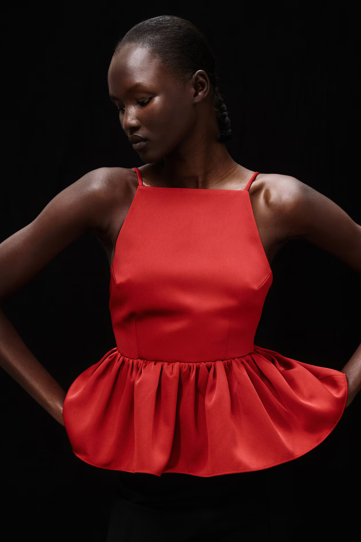 Peplum Strappy Top - Red - Ladies | H&M US | H&M (US + CA)