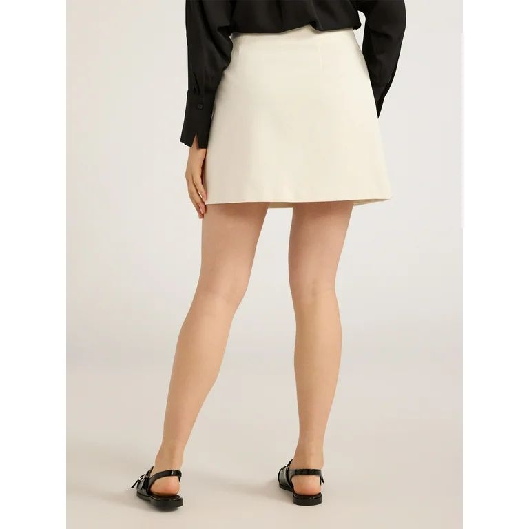 Scoop Women's Faux Wrap Ponte Mini Skirt, Sizes XS-XXL | Walmart (US)